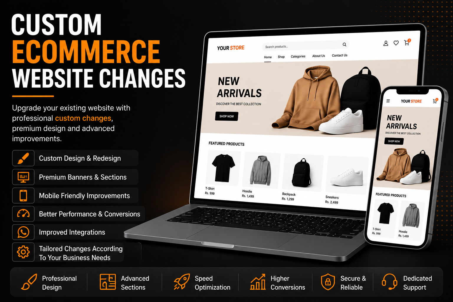 Custom Ecommerce Website Changes & Redesign